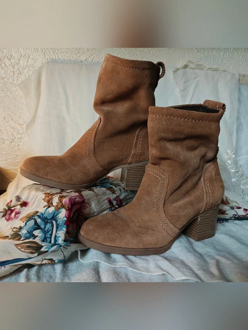 Suede Tan Leather Boots